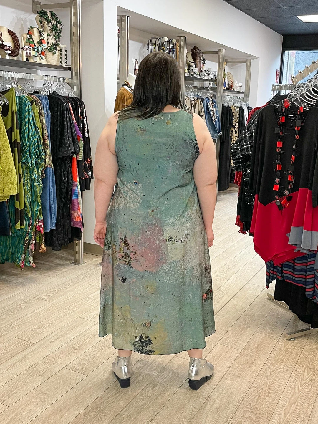 3 Potato 3 Potato Art Print Tank Dress, Grey Multi