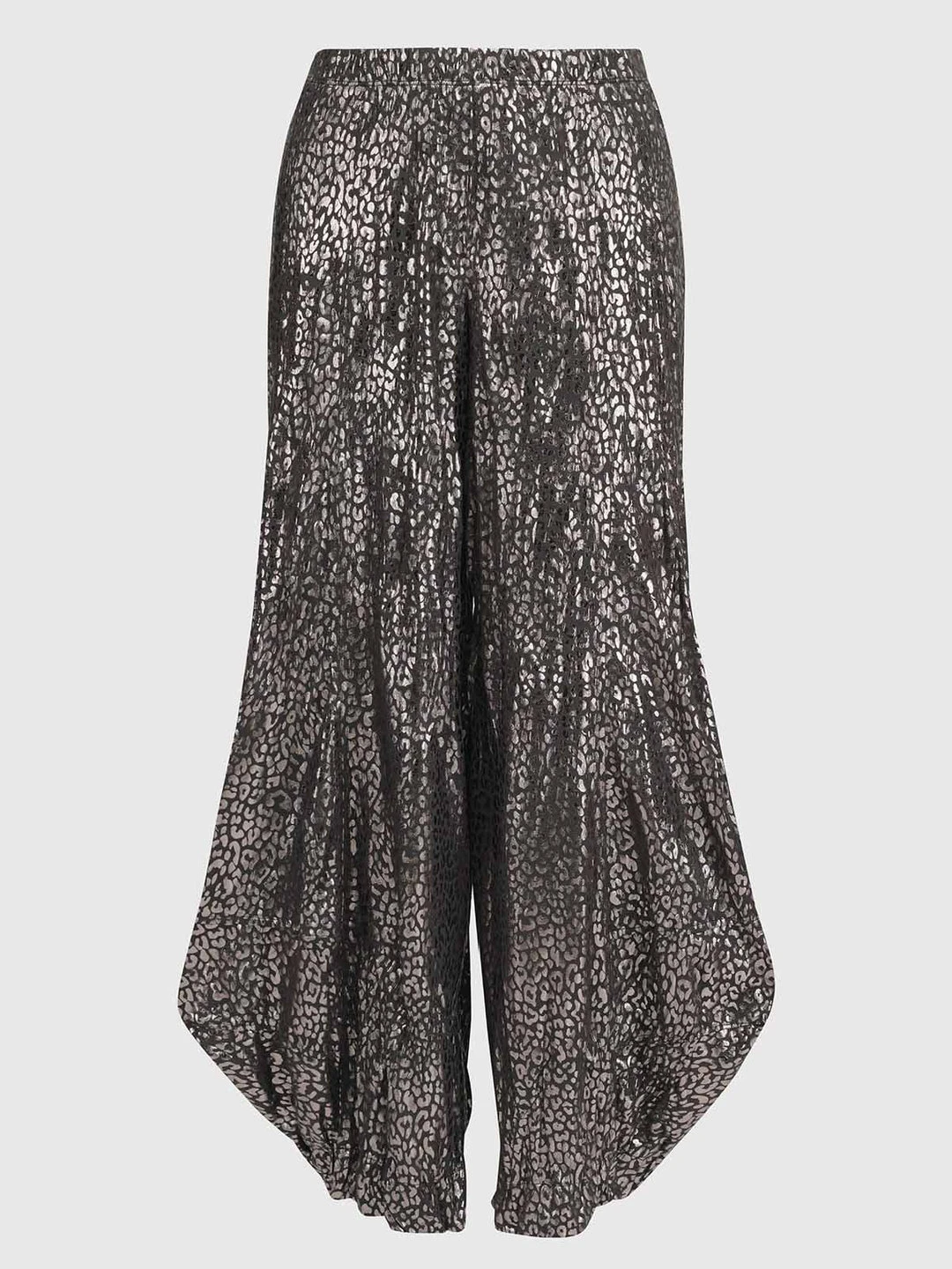 Alembika After Dark Leopard Shimmer Punto Pants, Silver Alembika