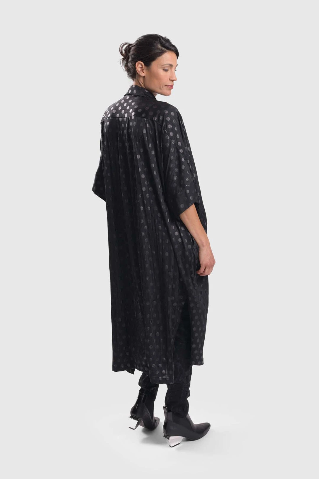 Alembika After Dark Tonal Polka Dot Shirt Dress, Circles