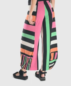Alembika Bold Stripe Punto Pant, Rainbow Alembika