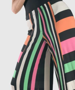 Alembika Bold Stripe Punto Pant, Rainbow Alembika