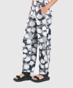 Alembika Alembika Distressed Dot Lantern Pant, Navy