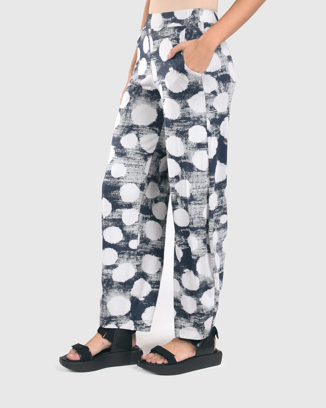 Alembika Alembika Distressed Dot Lantern Pant, Navy