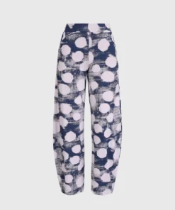 Alembika Alembika Distressed Dot Lantern Pant, Navy