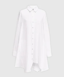 Alembika Alembika Gauze Asymmetric Shirt Tunic, White