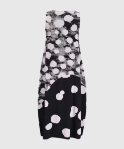Alembika Alembika Mixed Dot Cocoon Tank Dress, Black
