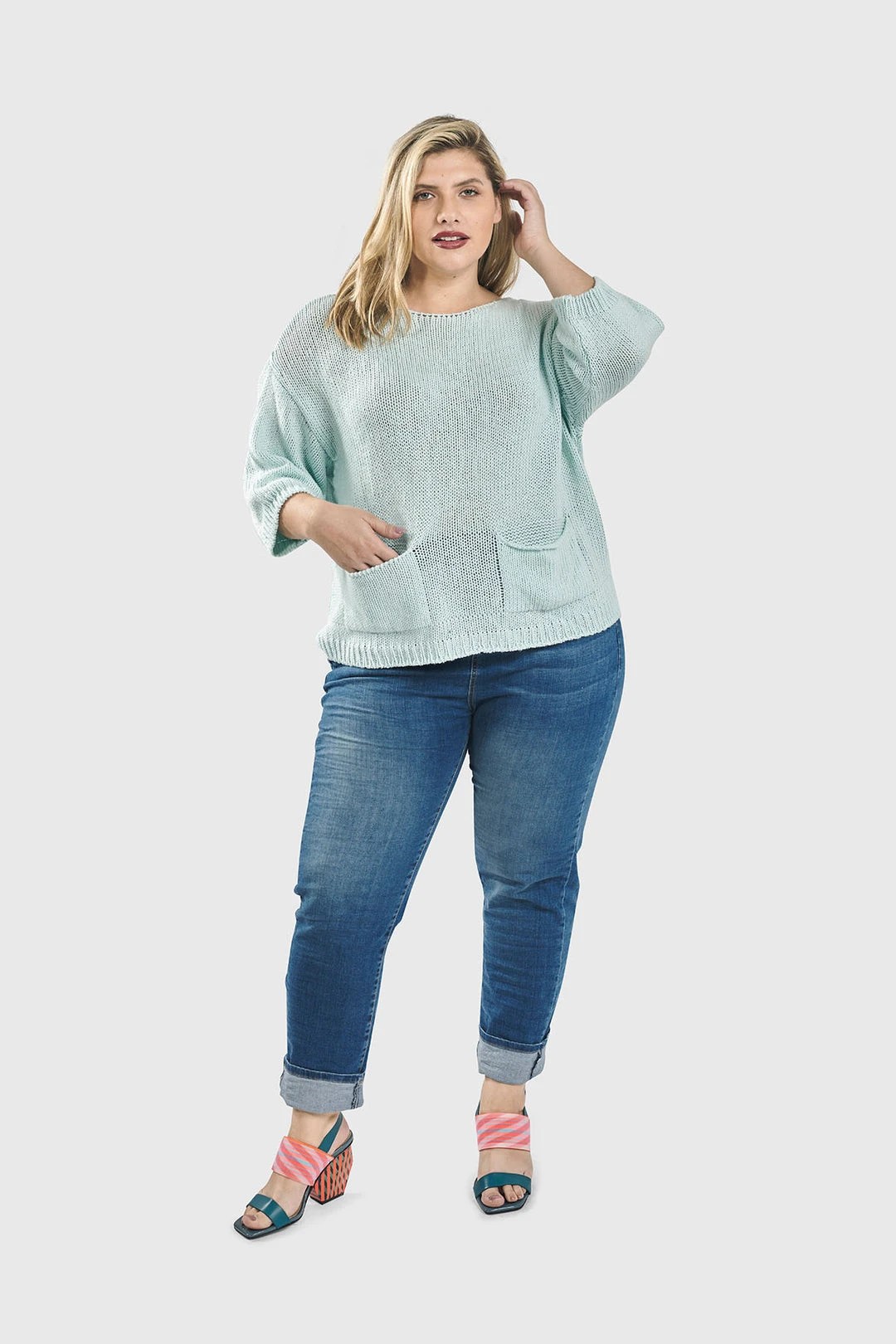 Alembika Iconic Ankle Slim Leg Drawstring Pant, Denim Alembika