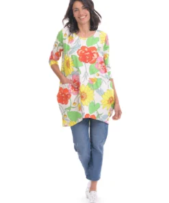 Alembika Garden Print Cocoon Tunic, Bloom Alembika