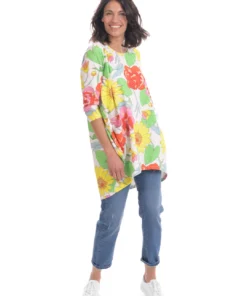 Alembika Garden Print Cocoon Tunic, Bloom Alembika