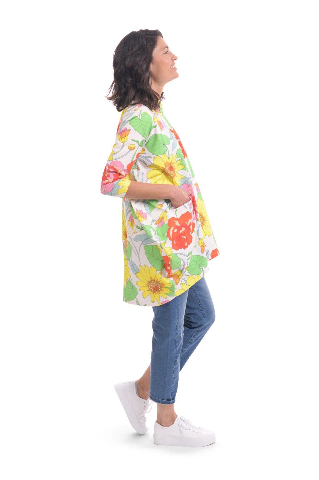Alembika Garden Print Cocoon Tunic, Bloom Alembika