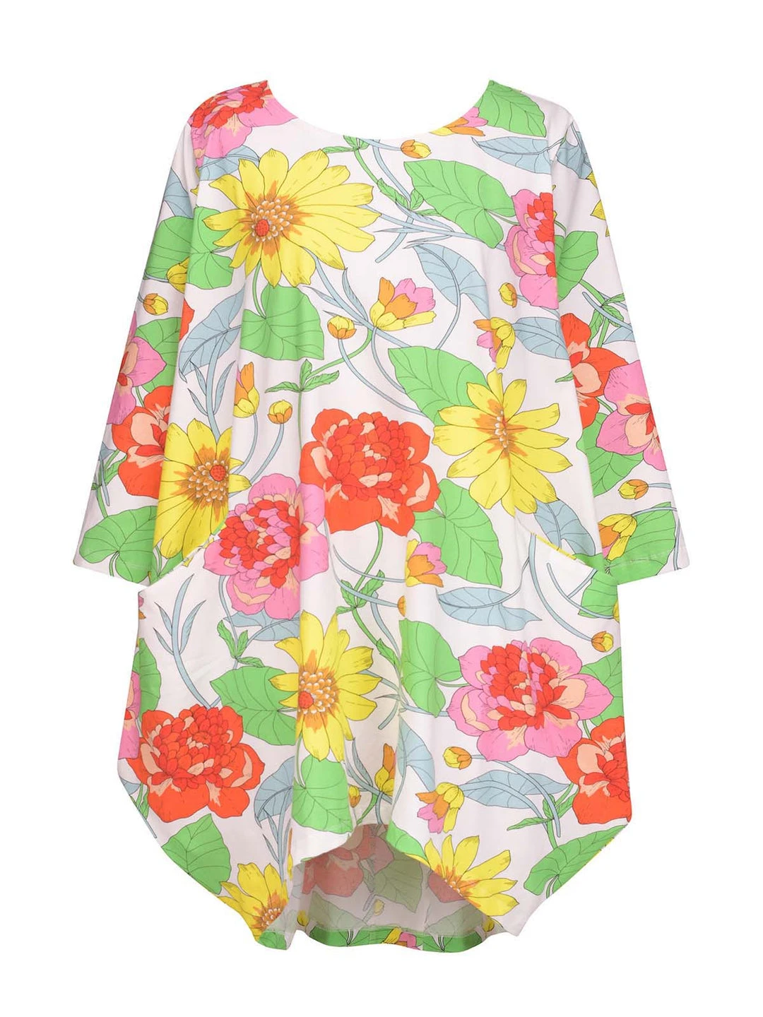 Alembika Garden Print Cocoon Tunic, Bloom Alembika