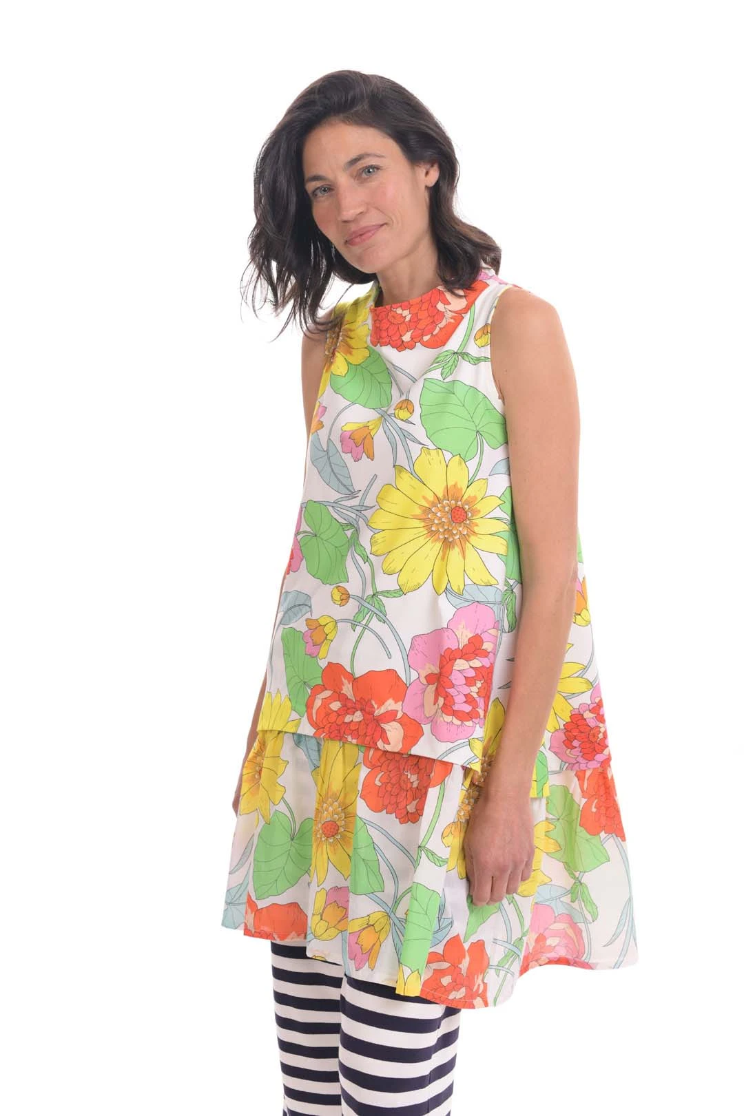 Alembika Garden Print Sleeveless Tunic, Bloom
