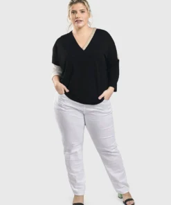 Alembika Iconic Slim Leg Drawstring Pant, White