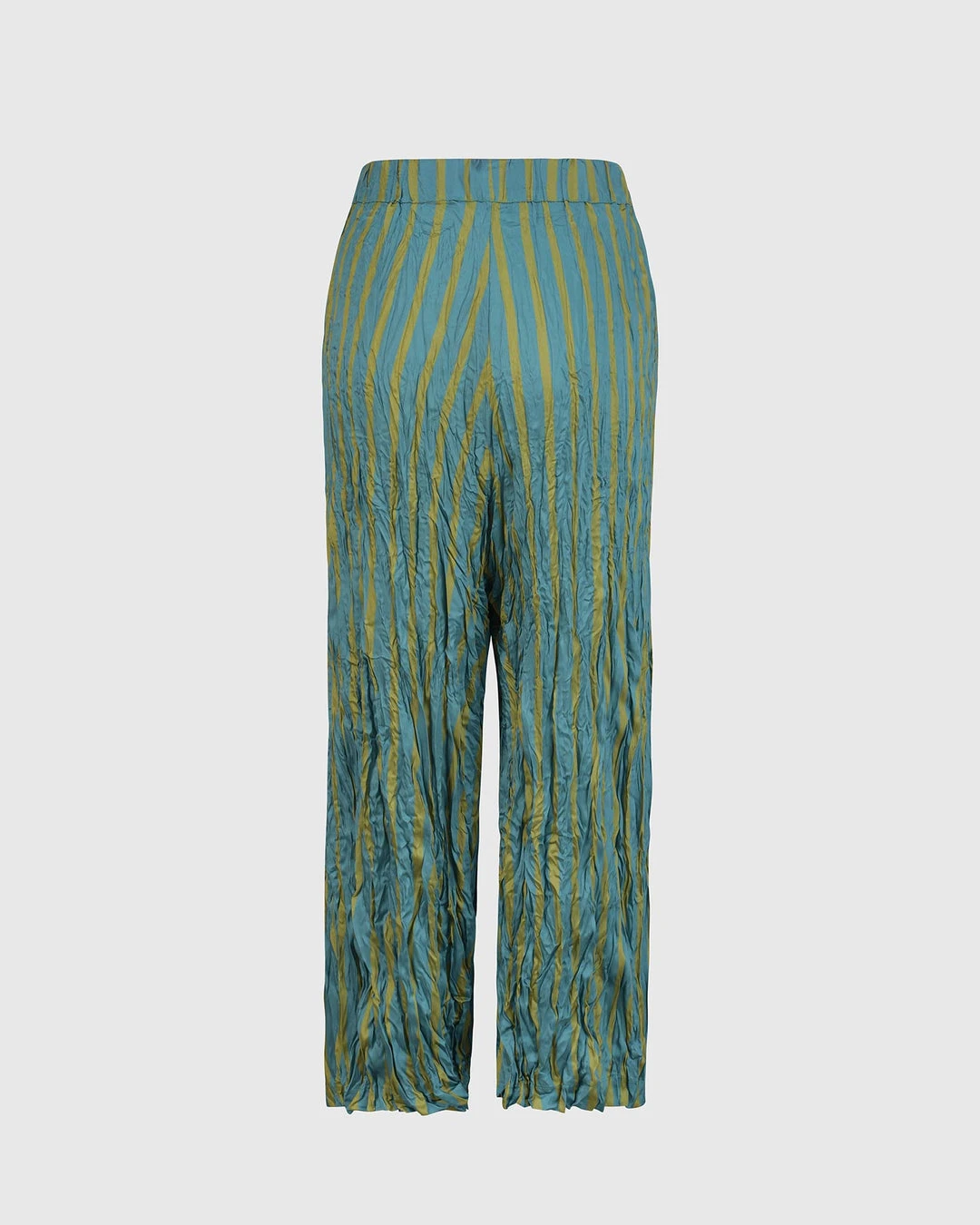 Alembika Satin Crush Striped Pant, Turquoise