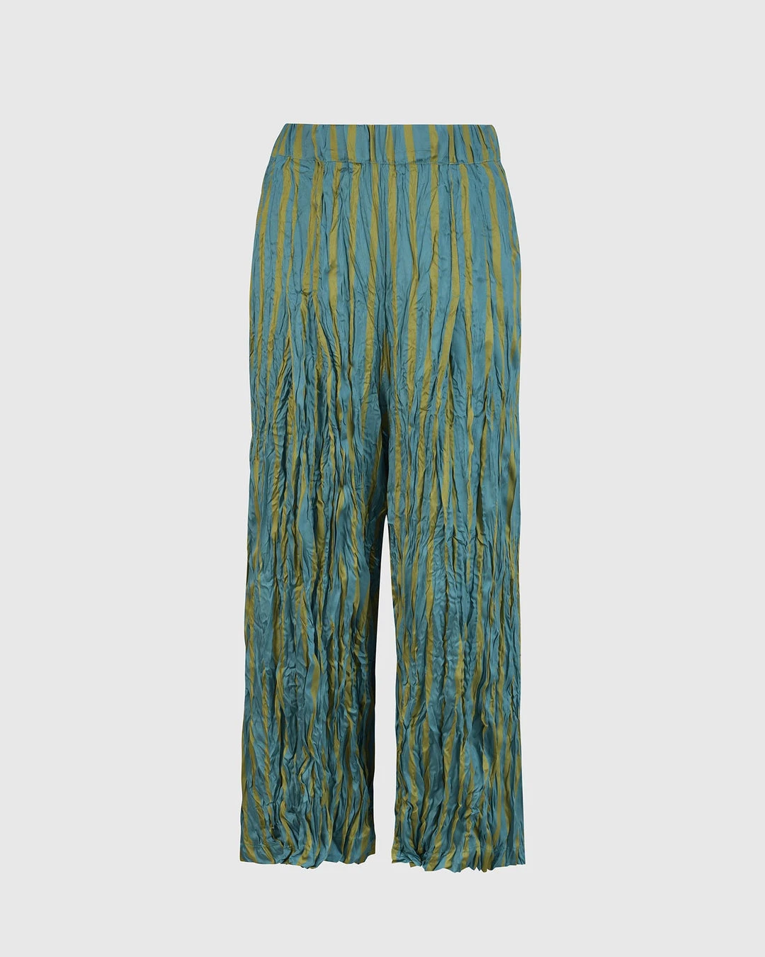 Alembika Satin Crush Striped Pant, Turquoise