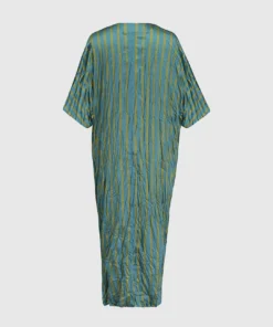 Alembika Satin Crush V Neck Dress, Aquamarine Alembika