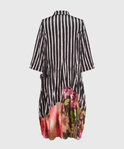 Alembika Satin Crush Wonderful Dress, Stripes