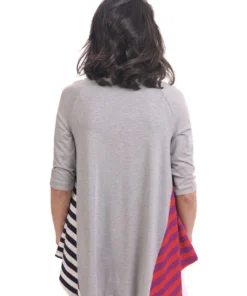 Alembika Striped Inset Raglan Swing Top, Multi