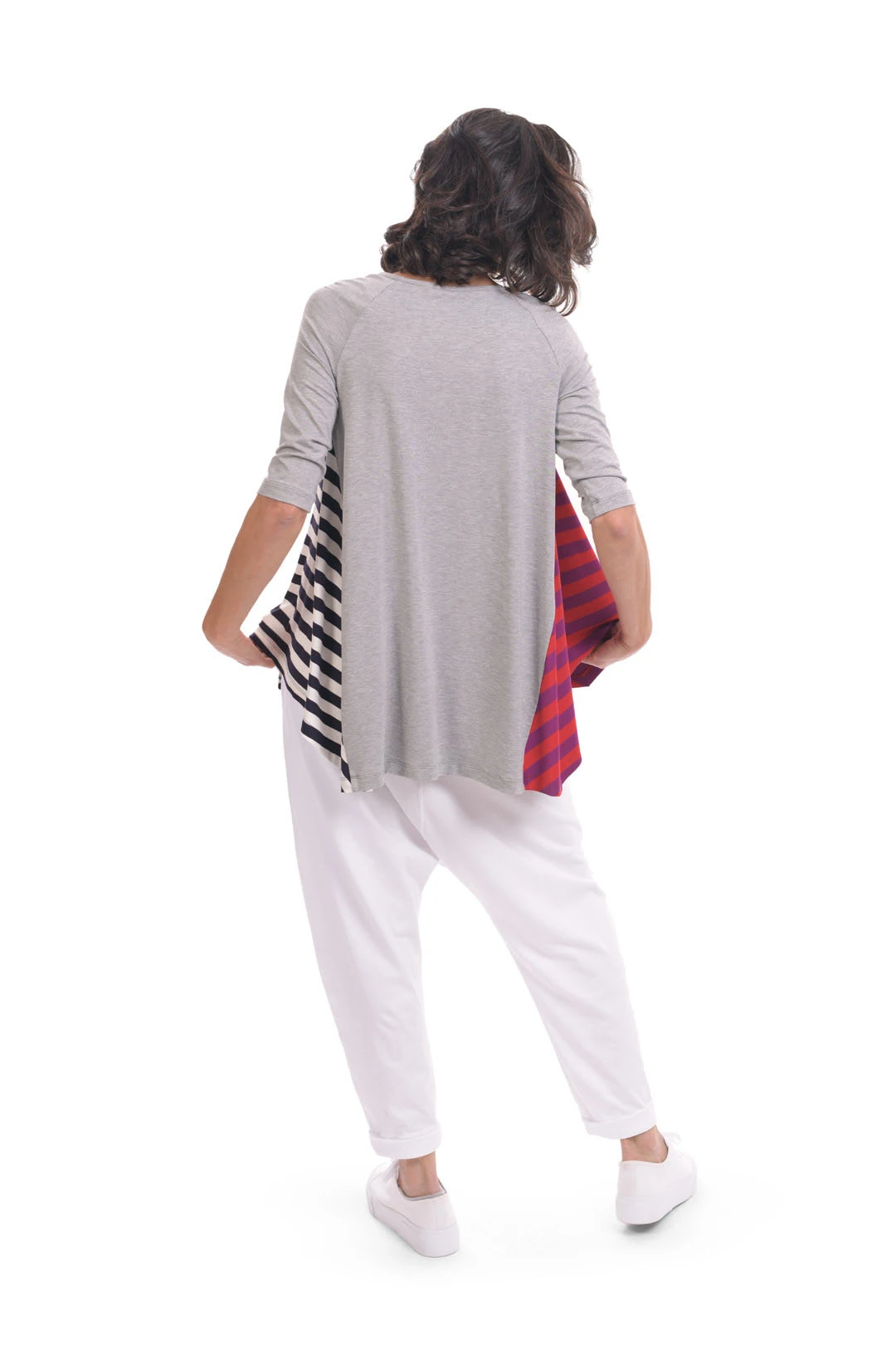 Alembika Striped Inset Raglan Swing Top, Multi