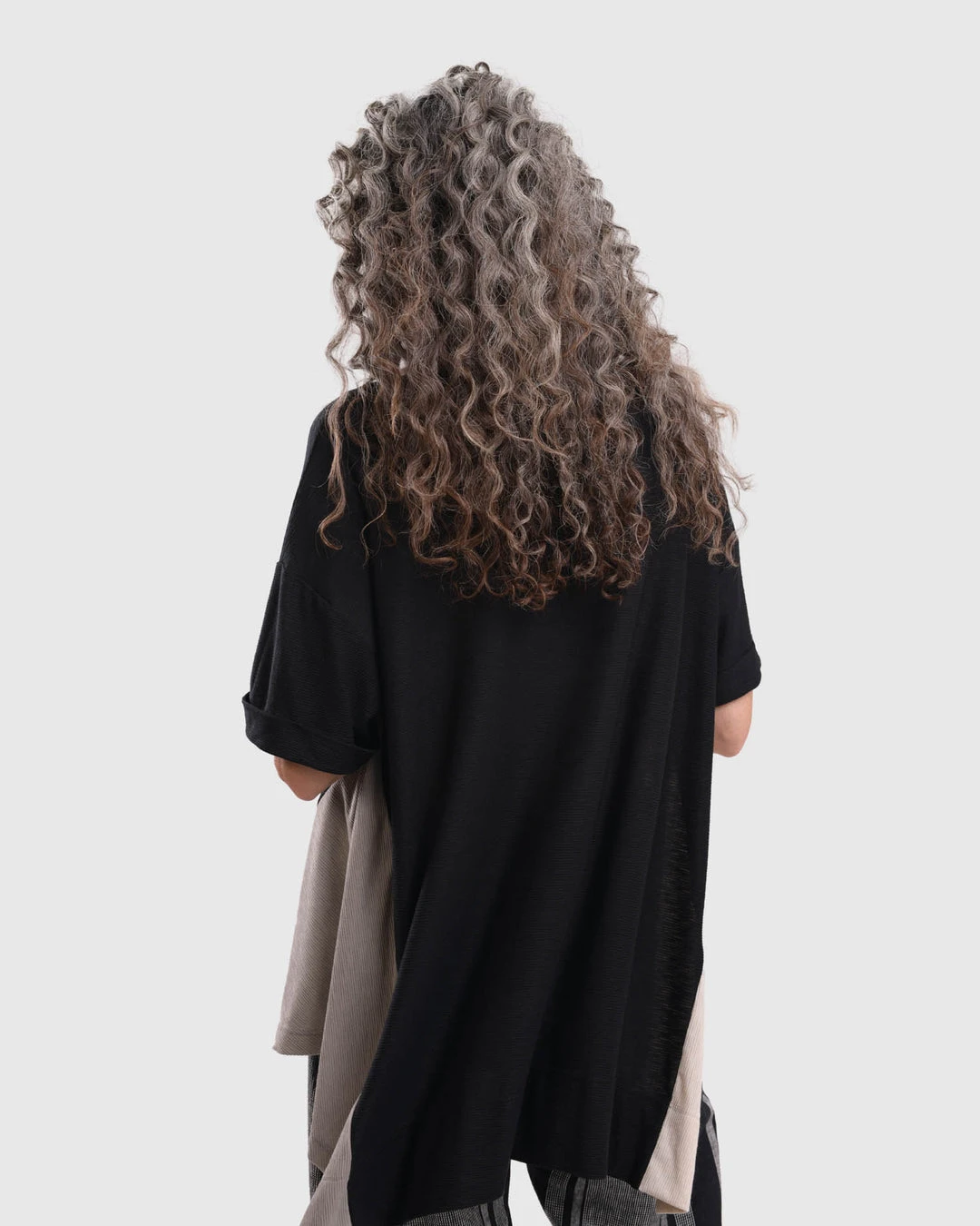 Alembika Alembika Striped Knit Accent V Neck Swing Top, Multi