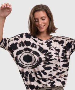 Alembika Alembika Tie Dye Print Relaxed Top, Tribal