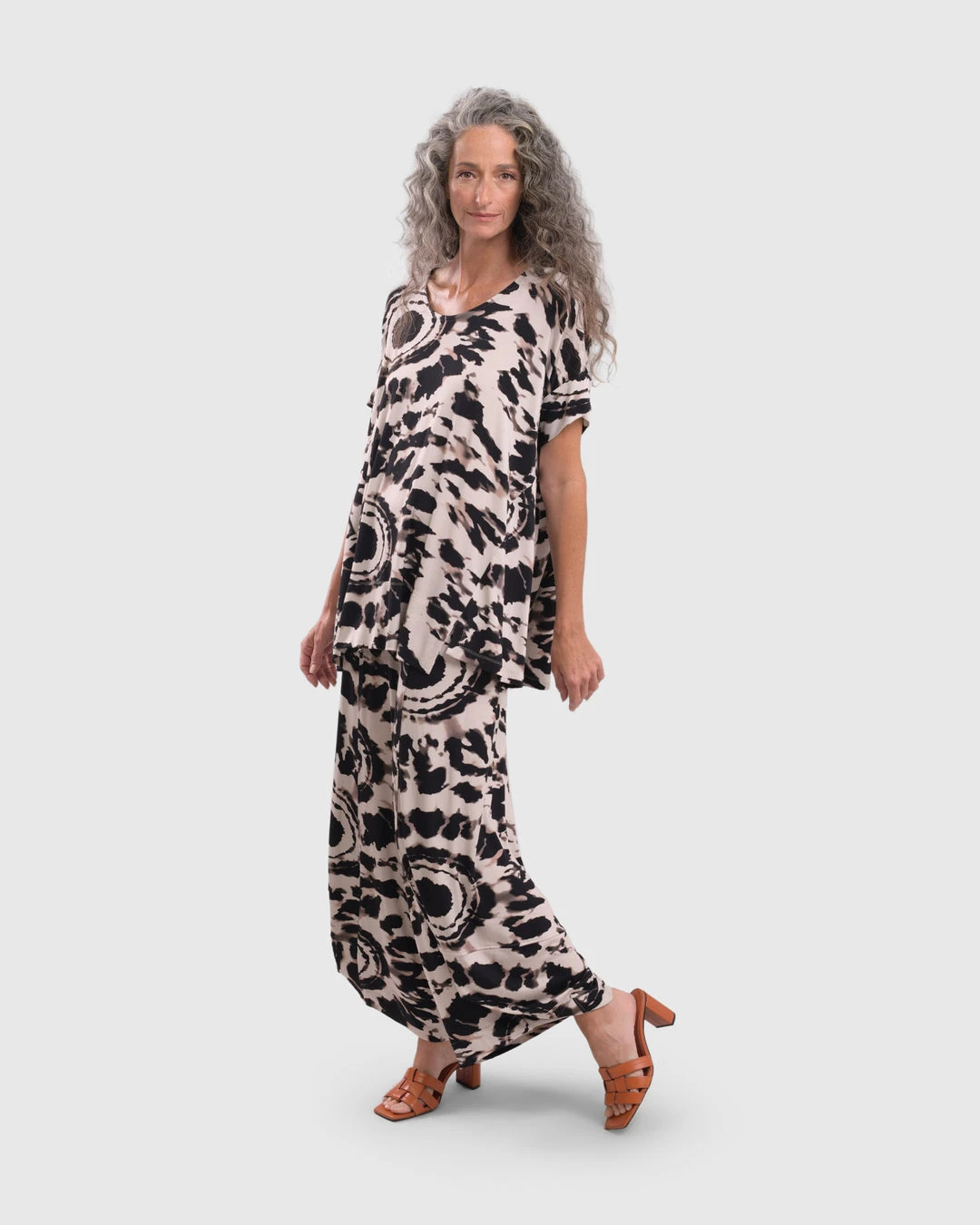 Alembika Alembika Tie Dye Print Trapeze Top, Tribal