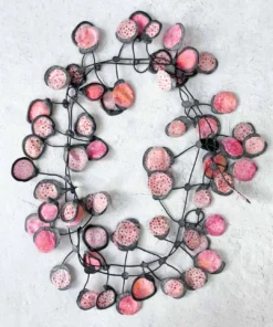 Annemieke Broenink Batik Poppy Necklace, Bubble Gum