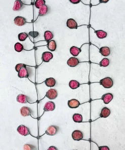 Annemieke Broenink Batik Poppy Necklace, Burgundy Annemieke Broenink