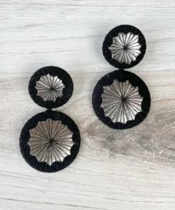 Beyond Threads Beyond Threads Double Shiitake Earrings, Black