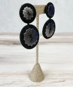 Beyond Threads Beyond Threads Double Shiitake Earrings, Black