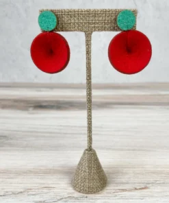 Beyond Threads Beyond Threads Douli Earrings, Green/Red