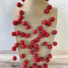 Beyond Threads Juliet Felted Ball Necklace, Red Beyond Threads