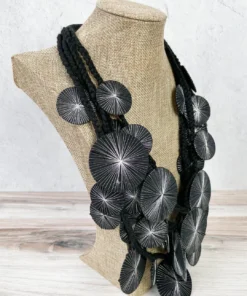 Beyond Threads Beyond Threads Platillos Saucers Necklace, Black