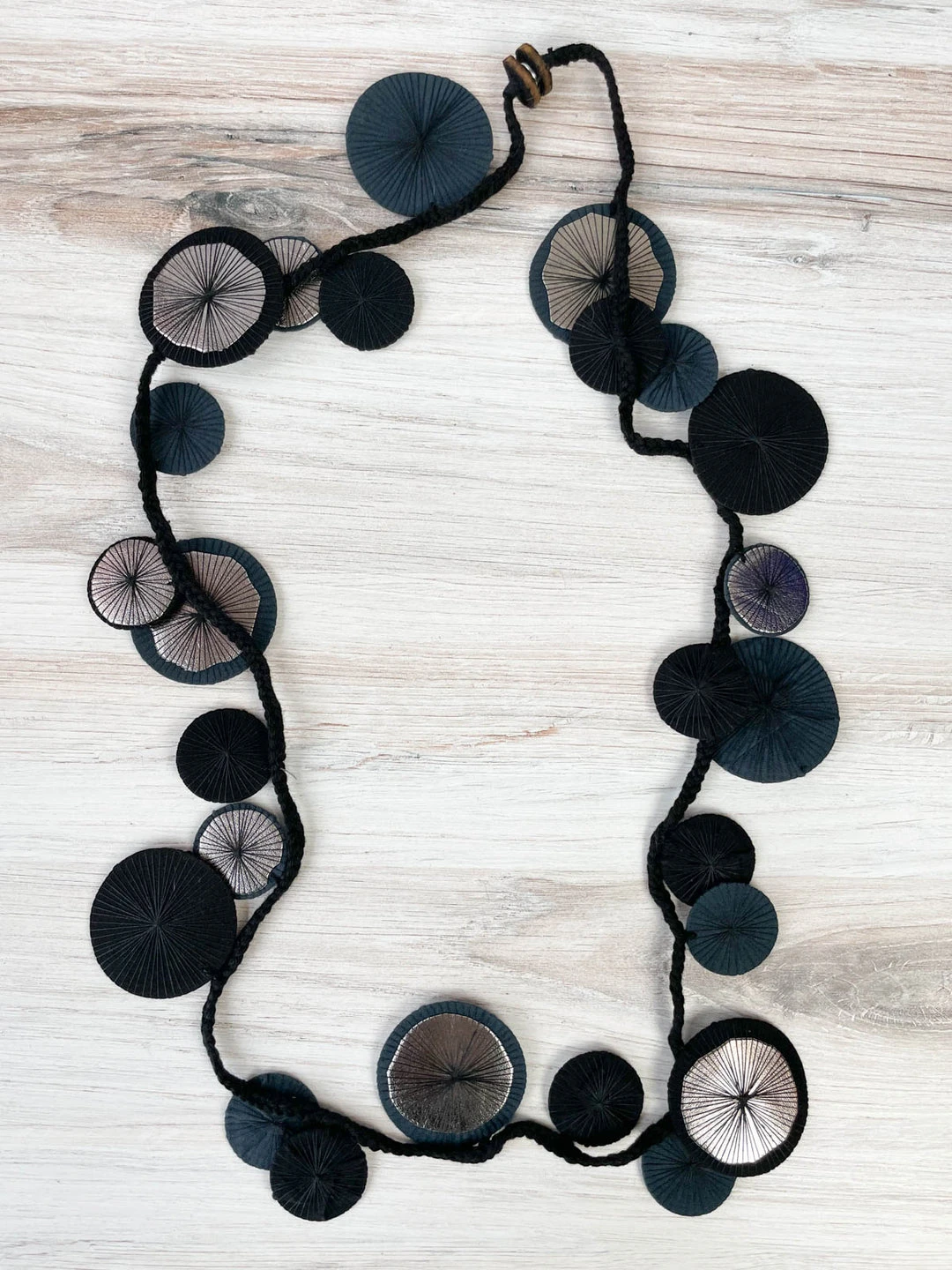 Beyond Threads Beyond Threads Platillos Wrap Necklace, Charcoal