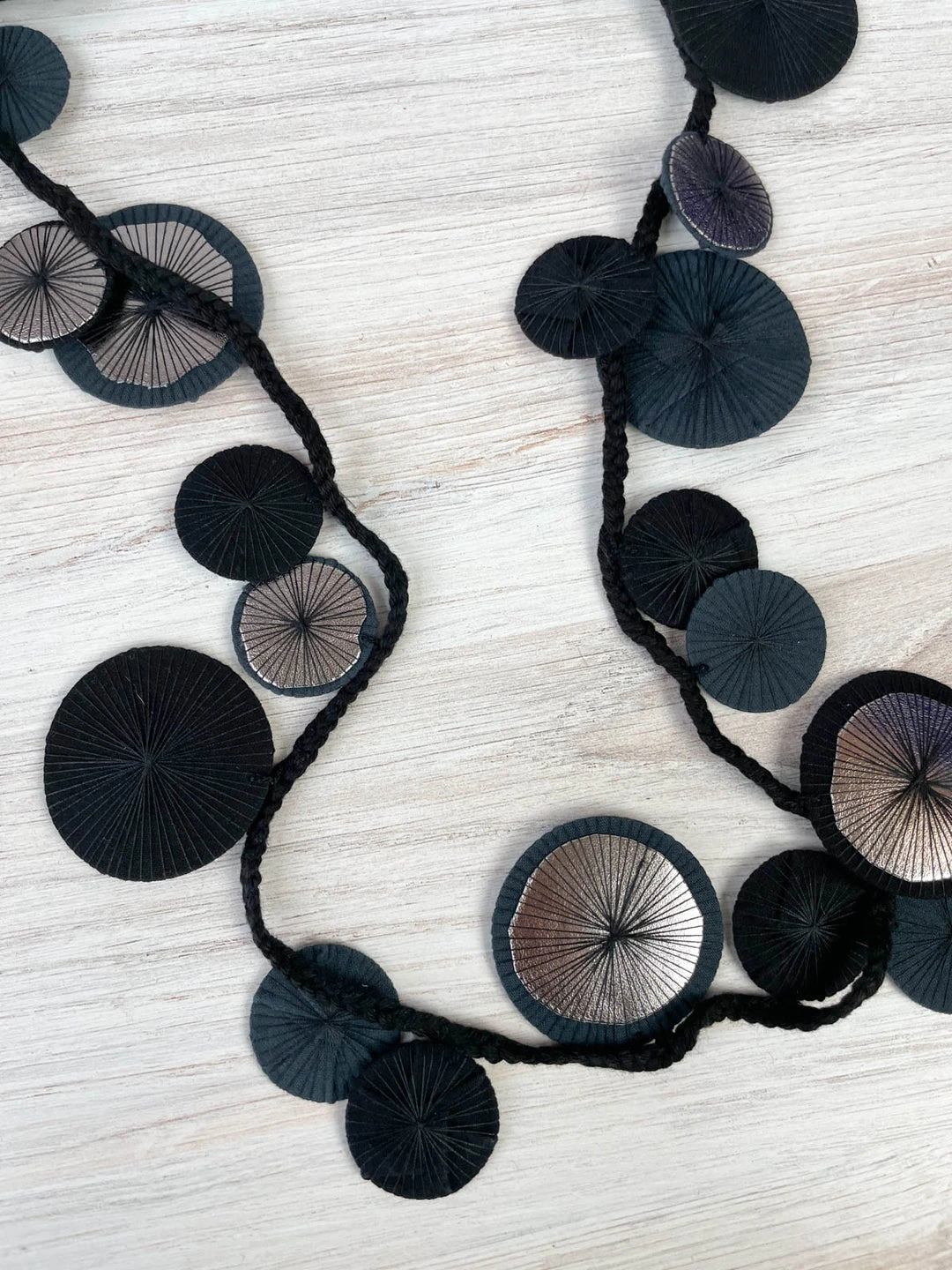 Beyond Threads Beyond Threads Platillos Wrap Necklace, Charcoal