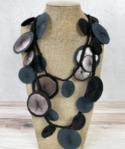 Beyond Threads Beyond Threads Platillos Wrap Necklace, Charcoal
