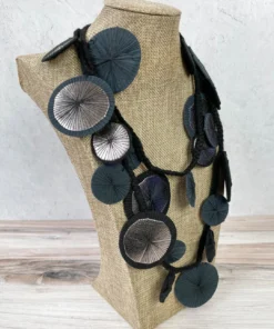 Beyond Threads Beyond Threads Platillos Wrap Necklace, Charcoal