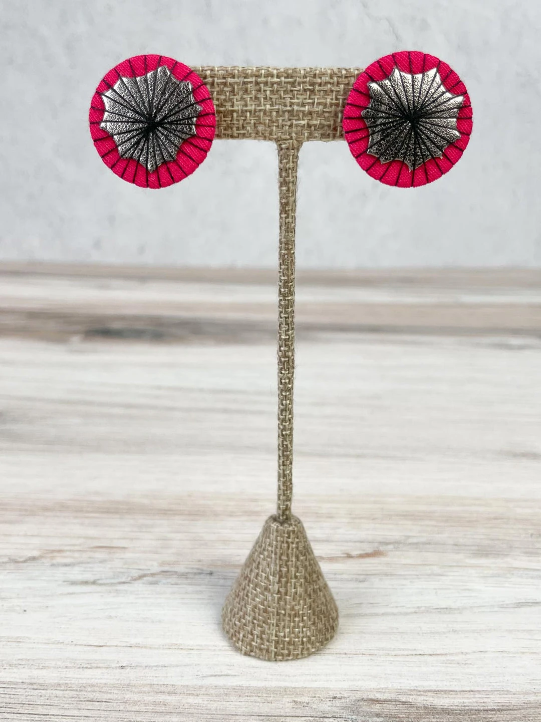 Beyond Threads Single Shiitake Earrings, Pink