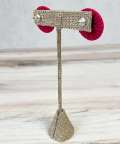 Beyond Threads Single Shiitake Earrings, Pink