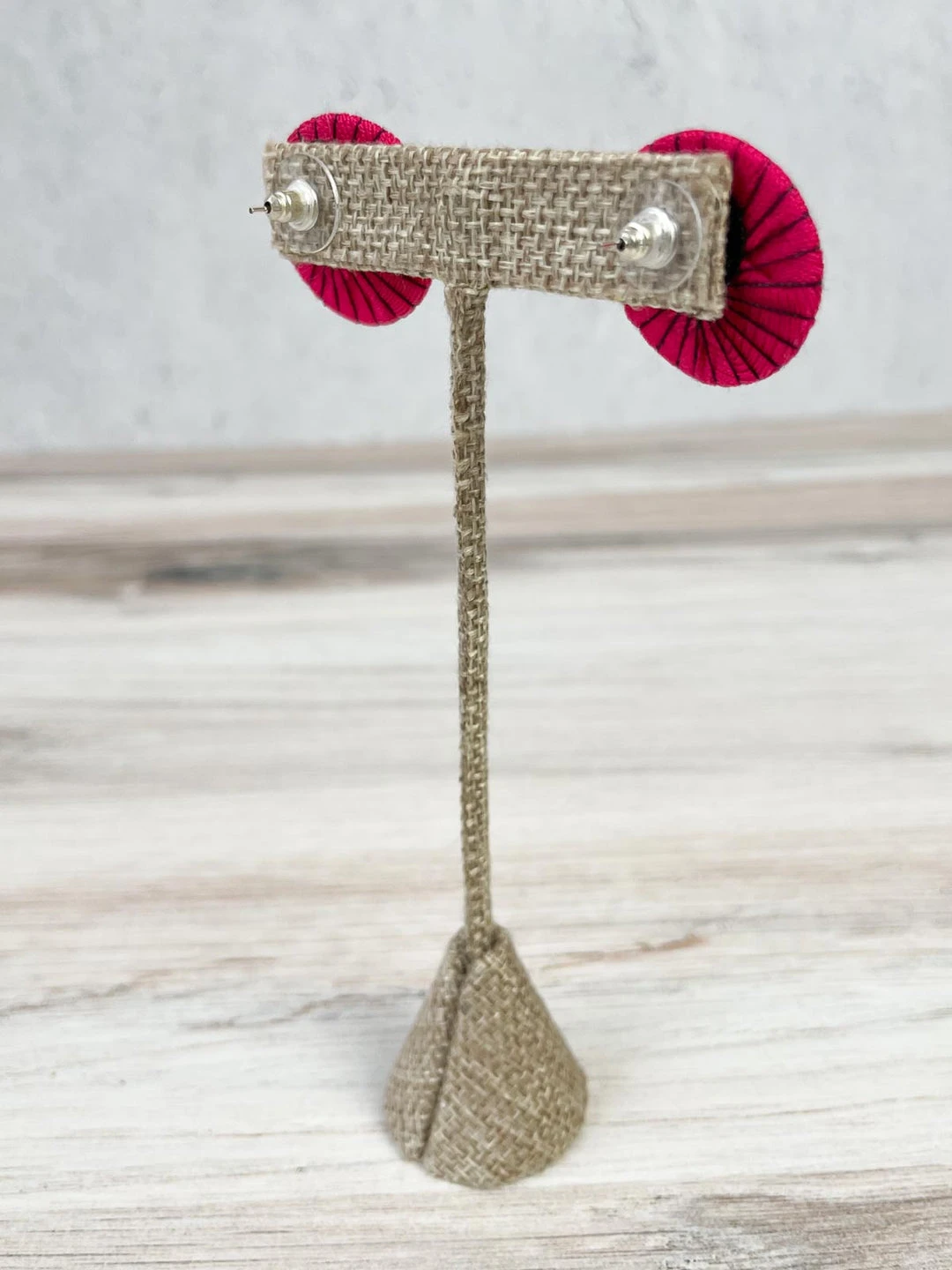 Beyond Threads Single Shiitake Earrings, Pink