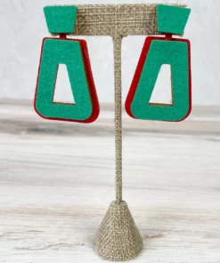 Beyond Threads Beyond Threads Trapezium Earrings, Teal