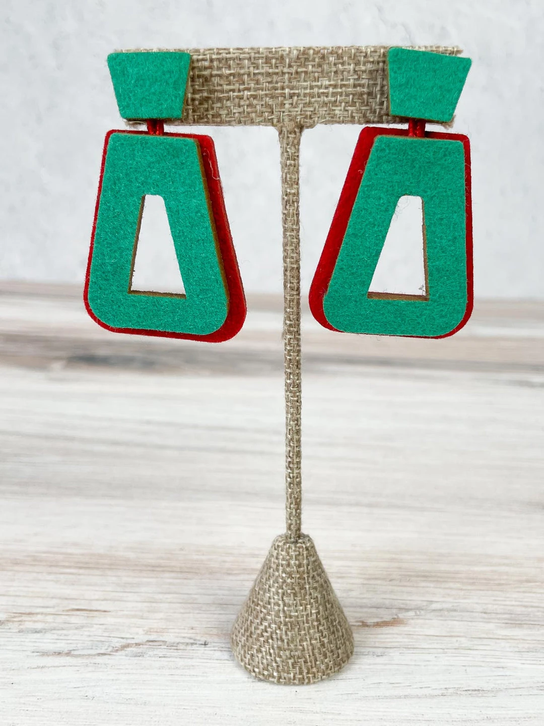 Beyond Threads Beyond Threads Trapezium Earrings, Teal