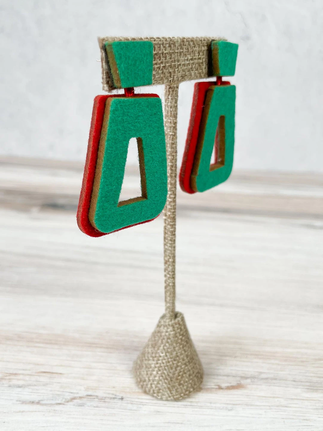 Beyond Threads Beyond Threads Trapezium Earrings, Teal