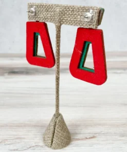 Beyond Threads Beyond Threads Trapezium Earrings, Teal