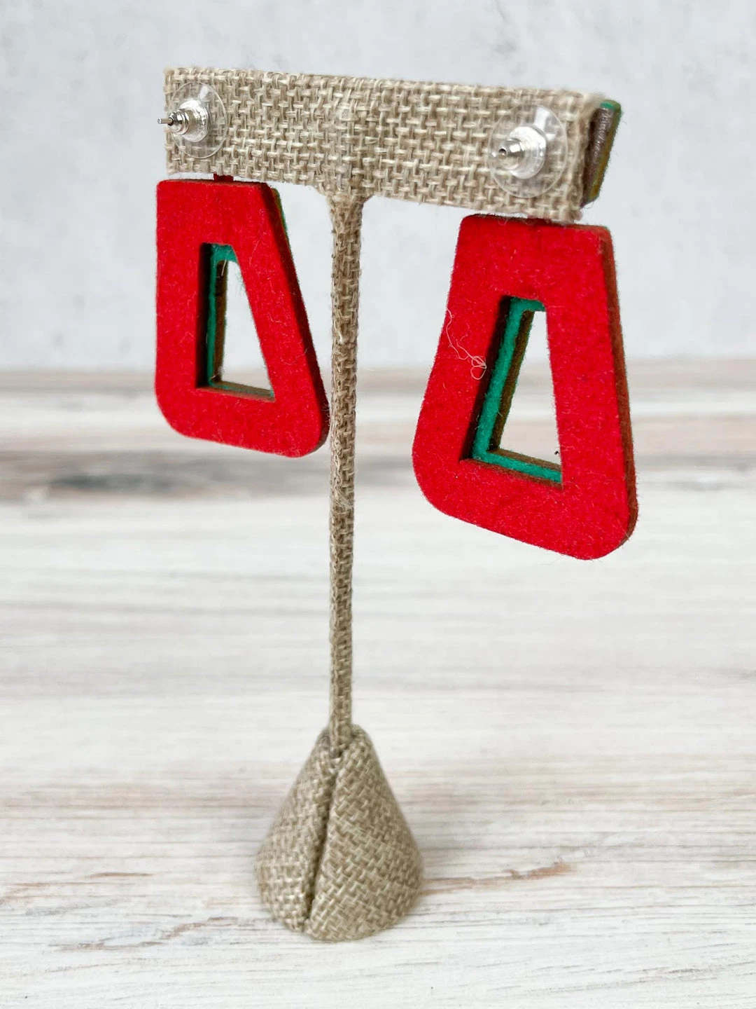 Beyond Threads Beyond Threads Trapezium Earrings, Teal