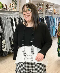 Bodil Cotton Gauze Crop Crop Top, Black