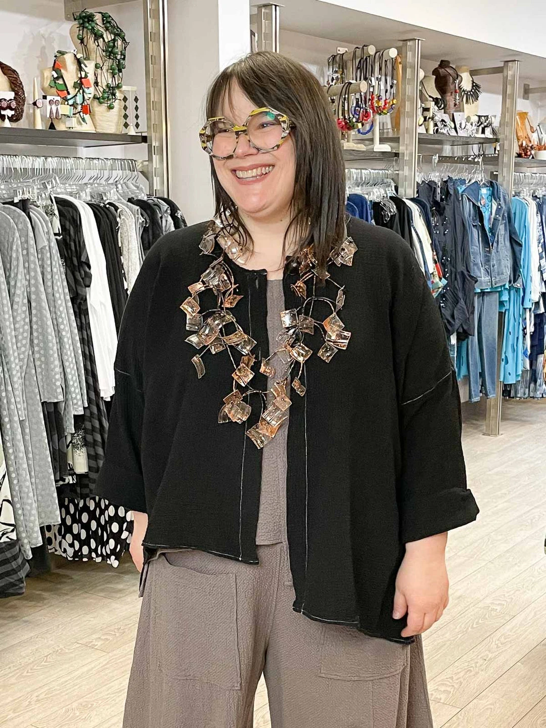 Bodil Bodil Cotton Gauze Jacket, Black