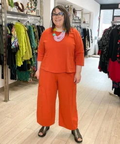 Pacificotton Bryn Walker 3/4 Sleeve Boxy Shirt, Quill