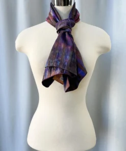 Carter Smith Scarves Shibori Rectangular Silk Scarf, Maroon Multi