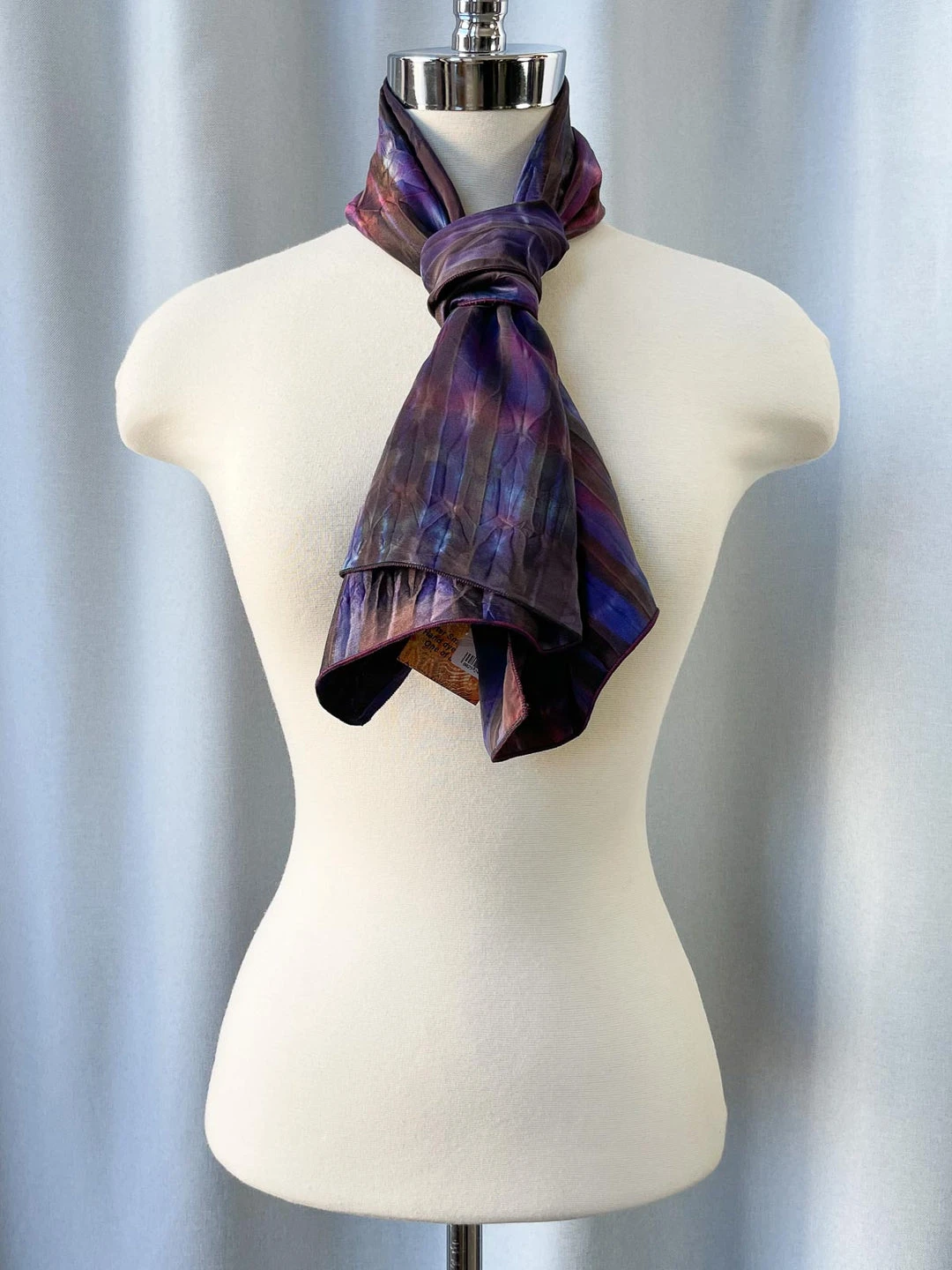 Carter Smith Scarves Shibori Rectangular Silk Scarf, Maroon Multi